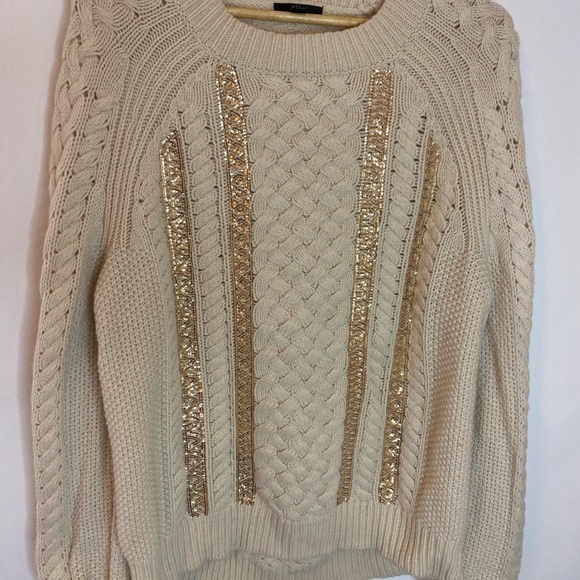 J Crew Knit Fisherman Wool Blend Sweater With Sequins - Picture 7 of 11